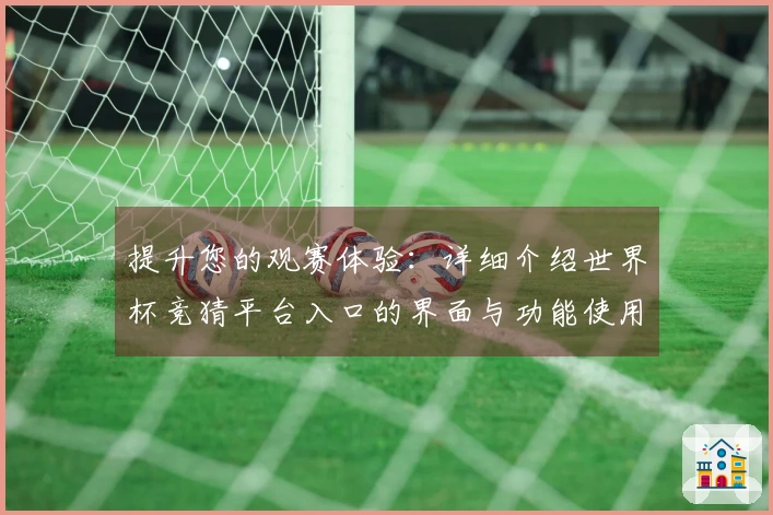 提升您的观赛体验：详细介绍世界杯竞猜平台入口的界面与功能使用指南
